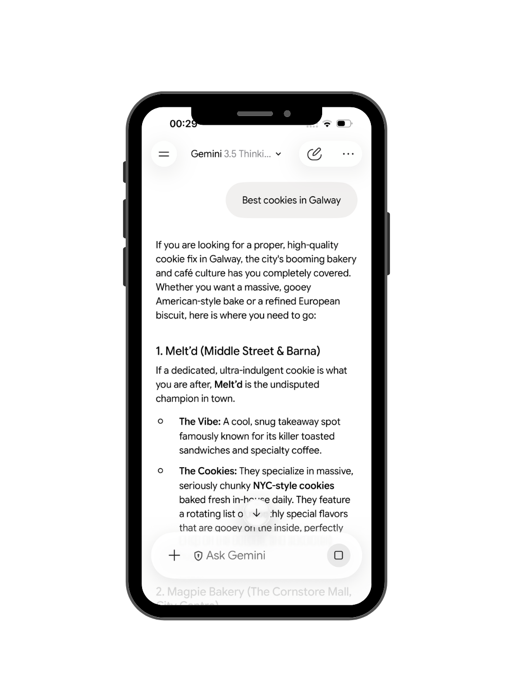 Melt'd named in Google AI Overview for best cookies in Galway, AI SEO Ireland case study