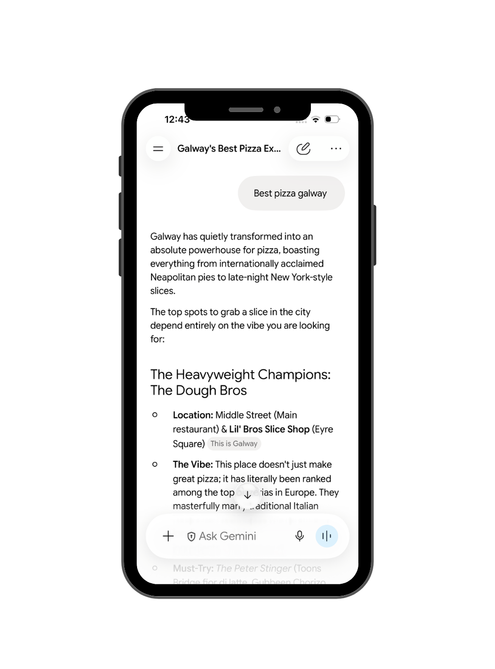 The Dough Bros named in Google AI Overview for best pizza Galway, AI SEO Ireland case study